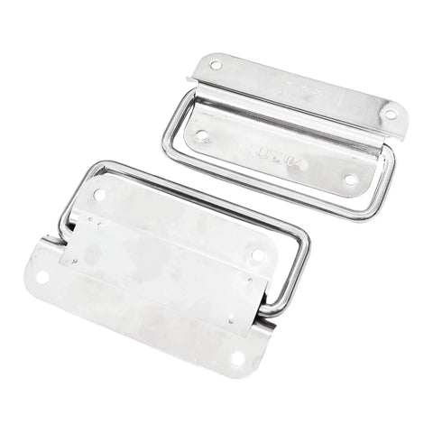 Beefy 4 Inch 304 Stainless Steel Ring Pull Handles 2 Pack With Foldable Ring And Mounting Hardware for Cabinets Toolboxes Chests Boat Hatches Silver Quality
