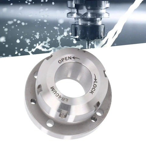 ER40 Collet Lathe Chuck Carbon Steel Heavy Duty Compact Replacement 80 mm Diameter For CNC Milling Machines Back Plate Mount Ready