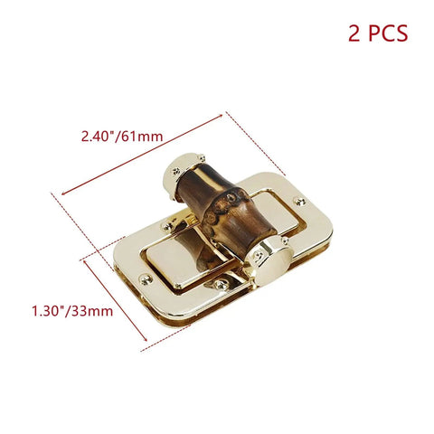 Gold Turn Lock Clasp Set For DIY Bags Wallet And Handbag Making Metal Twist Locks Rectangle Closure 2 Pieces 2.40 By 1.30 Inches Rust Resistant Water Resistant Easy To Clean