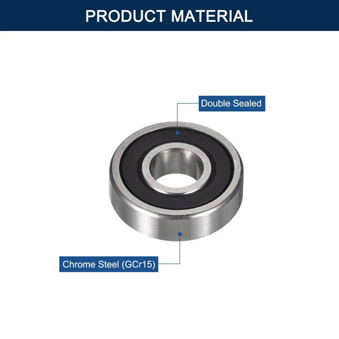 Miniature 604-2RS Deep Groove Ball Bearings 4 Mm Id 12 Mm Od 4 Mm Width Pre Lubricated Chrome Steel Z2 Rubber Sealed High Speed