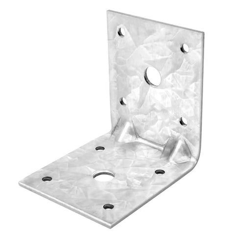 10 Pack L Right Angle Brackets For Wood Built Tough Galvanized Steel Corner Braces, 2-3/8 By 2-7/8 By 2-7/8 Inches, 90 Degree Reinforcing Rib