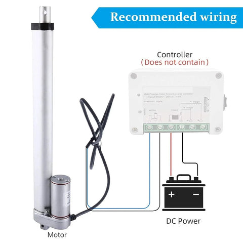 Heavy Duty 12V Linear Actuator With 20 Inch Stroke And Mounting Bracket For Recliners TV Tables Massage Beds And Electric Sofas 900N Lift 225Lbs Max 10 Mm Per Second with wiring diagram