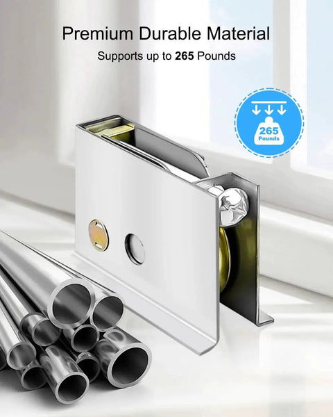 Sliding Door Roller Set For Post-1992 Sliding Patio Doors Replace 0C5Y00P0, premium rollers with steel housing, close-up view