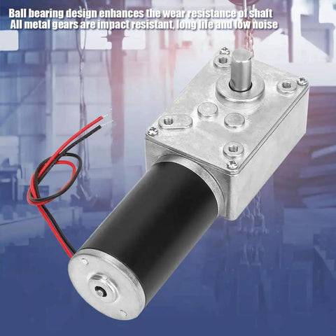DC 12V Gear Motor With 50 RPM Output, High Torque Reduction Electric Motor with Reversible Gearbox and 8mm Shaft