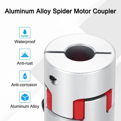 Durable Aluminum Shaft Coupler 6mm to 8mm Flexible Spider Coupler L25mm x D20mm for 3D Printers and CNC Routers, Silver, front view