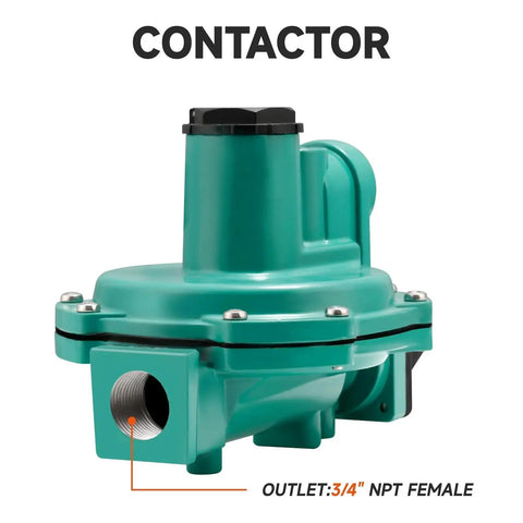 Low Pressure LP Gas Regulator For Grill Boss Gear With Nine To Thirteen Inches Water Column Output Two Stage Regulation, model R622 DFF