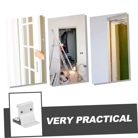 Heavy Duty Sliding Door Roller Track Guide Rail Brackets Stainless Steel Side Hang Buckle Hardware For DIY Home Renovation