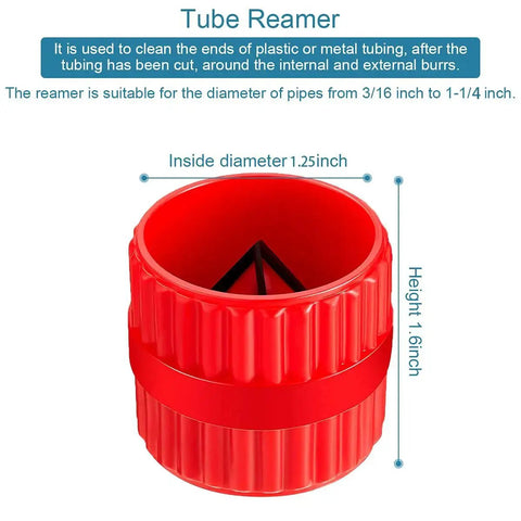 Two Pack Red Inner Outer Reamer For Pipe And Tube Deburring Chamfer Tool With Tough Plastic Body And Hardened Alloy Blade