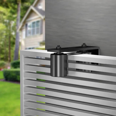Gate Roller Guide For Sliding Doors, 2 Inch Slide Gate Roller With L Bracket installed on metal gate
