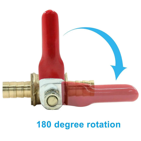 4 Pack Five Sixteenth Inch Hose Barb Brass Ball Valves Kit With Clamps For Water Air Fuel High Pressure 180 degree handle