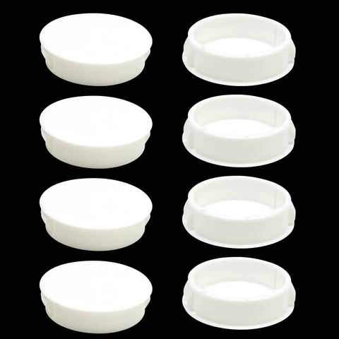 1-1/2 Inch Plastic Hole Plugs Flush Snap-In Round Hole Covers for Cabinets, Furniture, Shelves, Cupboards, Locking Door, Shelf, Nylon RoHS, White