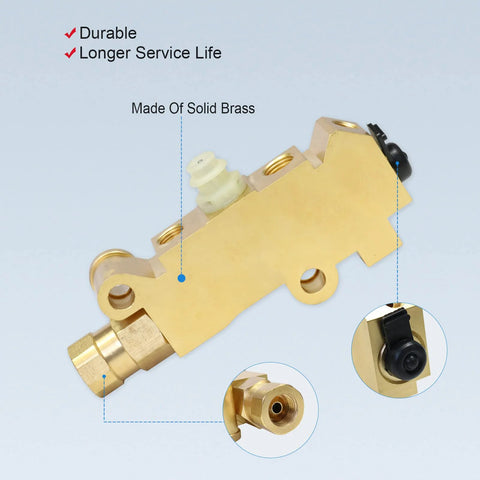 PV2 brass combination proportioning valve for disc and drum brakes; solid brass body, front disc rear drum use, Amazon