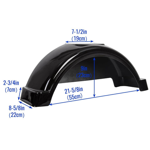 Trailer Fenders With Built In Skirt And Steps 2 Pack Fits Single Axle Trailers With 13 Inch Wheels Plastic Black Fenders