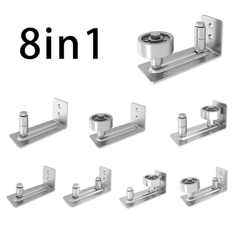 Stainless Steel Sliding Barn Door Floor Guide Wall Mounted Flush Mount Stay Roller with bottom adjustable roller, 8 styles