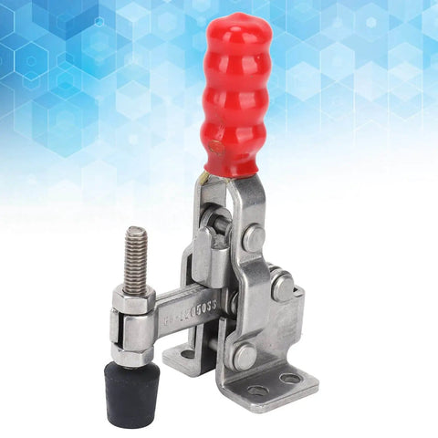 Stainless Steel Quick Release Toggle Clamp with plastic covered handle for welding jigs and workbench fixtures, side view