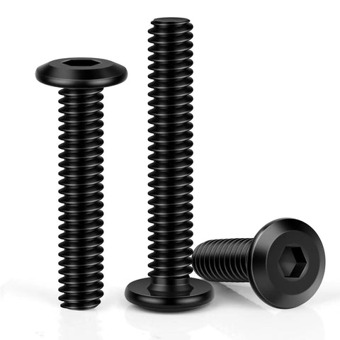Flat Head Socket Head Screws For Furniture Bolts Set In Stainless Steel 304 With Black Oxide Finish Fully Threaded Countersunk Connectors One Quarter Twenty Threads Per Inch By Three Quarter Inch Length 25 Pieces MewuDecor