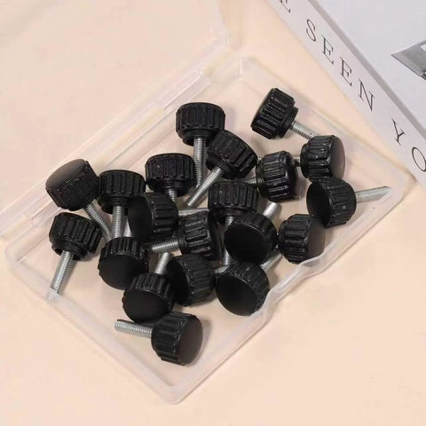24 Pack M4 X 15mm Threaded Knurled Thumb Screws For VESA Monitor Mounts Carbon Steel With ABS Grip Heavy Duty Replacement Screws
