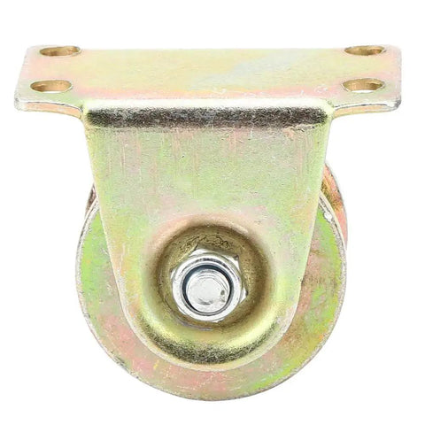 Front view of Heavy Duty 45 Steel V Groove Wheel for Sliding Doors and Machinery Tracks Industrial Caster Wheel Baxnore