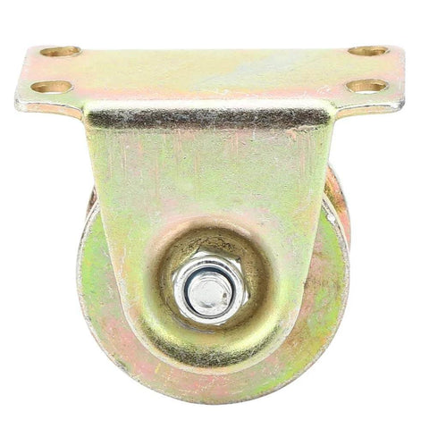 Beefy 45 Steel V Track Sliding Gate Rollers Set Heavy Duty Industrial Gate Guide Wheels, front view of roller