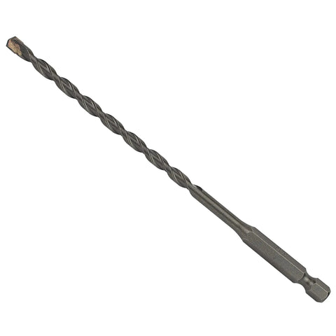 Carbide Tipped Masonry Drill Bit Set Five Pack For Concrete Brick Stone Three Sixteenths Inch By Six Inch With One Quarter Inch Hex Shank