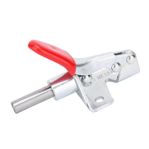 Side view of the Pro Grade Heavy Duty Toggle Fixture Quick Release Tooling Clamp Set Three Piece For Woodworking Tables And Saw Boards.