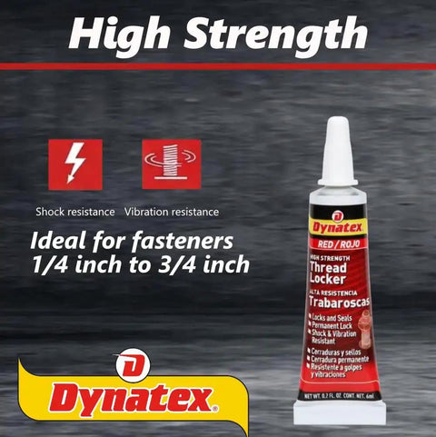 Red High Strength Threadlocker For Large Fasteners With Permanent Lock, Anaerobic Formula, 0.20 Oz Bottle, Packaging View