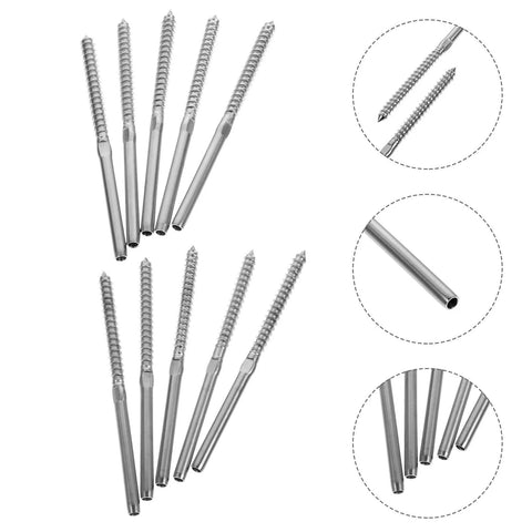 Stainless Steel Lag Screws For Deck Cable Railing Hardware Left And Right Threaded Screws For Wood Posts In Outdoor Decking Systems No Extra Turnbuckle Or Tensioner Needed Heavy Duty Weatherproof Fasteners For Easy Install