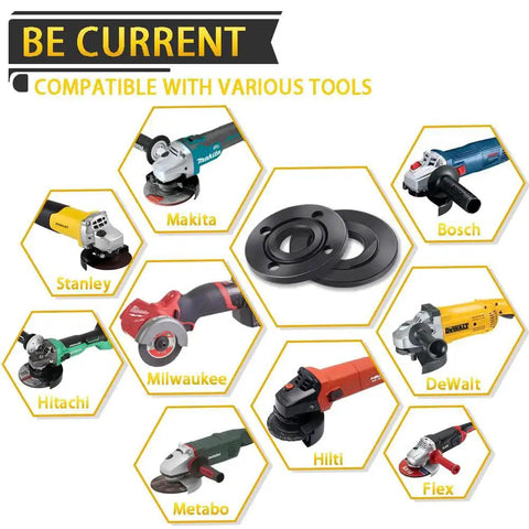 Pro Grade 7 Piece Angle Grinder Nut And Flange Wrench Kit With Storage Bag For Four Point Five Inch And Five Inch Grinders Compatible With Milwaukee Makita Metabo Dewalt Bosch Ryobi Decker Five Eighth Inch Eleven Thread