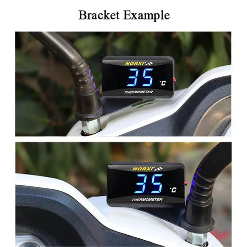 Motorcycle Cylinder Head Temperature Gauge Bracket With Left Mount installed on bike