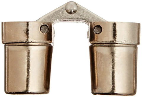 Front view of Invisible Mortise Hinge For Wood Or Metal Doors One Inch To One And One Eighth Inch Thick Fully Concealed When Closed Satin Nickel Finish SOSS 208 Zinc Non Removable Riveted Pin No Adjustment Needed Nylon Link Smooth Operation.