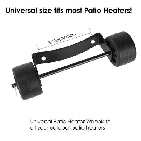 Eyoloty universal patio heater wheel kit with two black wheels and stainless steel bracket