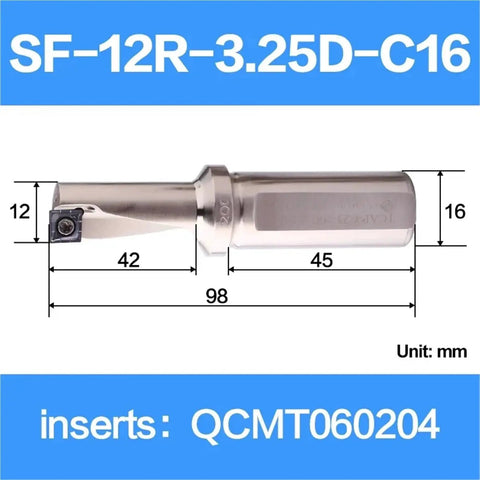 Single Edge U Drill With Replaceable Carbide Insert For Drilling Turning And Boring All In One Metalworking Tool Model SF 12R 3.25D C16