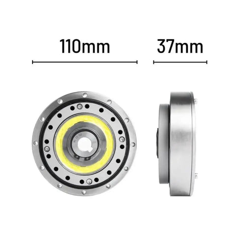 Front and side view of Beefy Harmonic Drive Reducer HS 25 I Strain Wave Gear For Stepper Motor with dimensions 110mm x 37mm