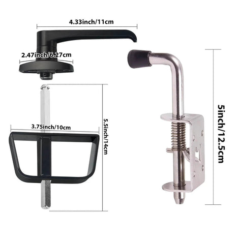 Durable Shed Door Hardware Kit With Hinges Latch Lock And Handle A Complete Gate Hardware Set dimensions view