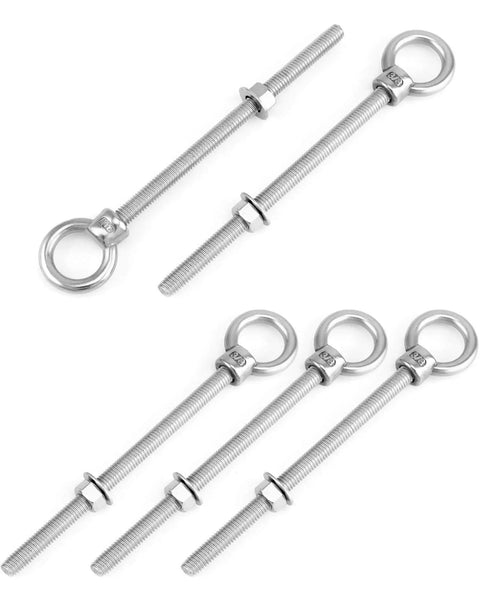 316 Stainless Steel Machinery Eye Bolt With Shoulder 3 Eighths Inch By 6 Inches Long Marine Grade Eyebolt Pack Of 5 Threaded Eyebolts Corrosion Resistant Lifting Hardware WD30279