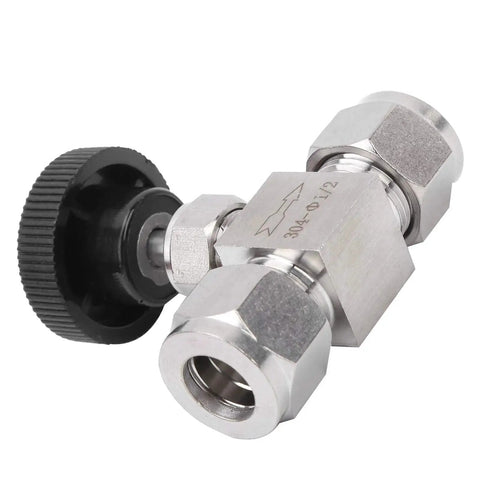 High Pressure Needle Valve for Water and Gas Control, Industrial Grade 304 Stainless Steel, 1/2 Inch Threaded Valve