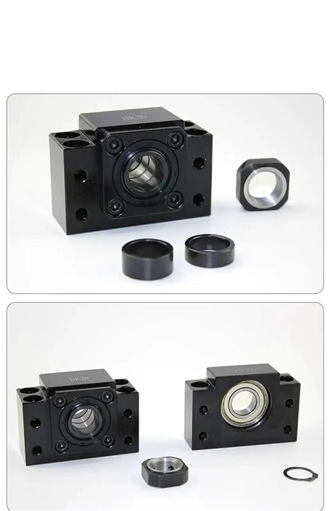 End Support Bearing For Miniature Ball Screw Nut Housing Fits SFK0802 SFK1002 SFK0601 with components shown