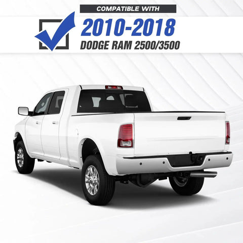 2010-2018 Dodge Ram 2500 3500 compatible rear view of truck for Ram 2500 3500 Front And Rear Bumpers With Winch Plate And LED Lights D Rings