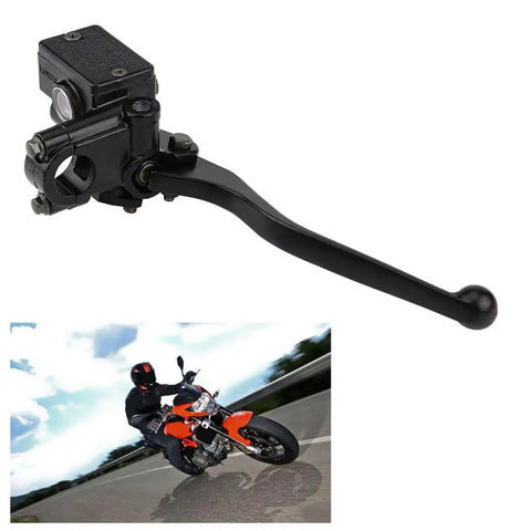 Right Front Hydraulic Brake Master Cylinder For ATV And Motorcycle with adjustable lever, black, universal fit with biker.