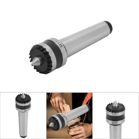 Beefy MT2 Live Tailstock Center For Lathe Projects, Rotary Morse Taper Tool Shaft, Metal And Wood Turning Center shown