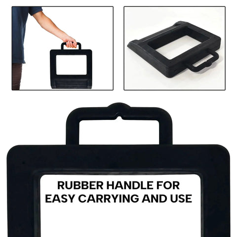 Beefy Rubber Pallet Jack Chock with handle, 14.2 x 11.4 x 2 inches, durable friction treated base, lightweight 3.5 lb