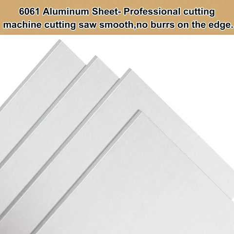 4 Pack 6061 Aluminum Sheet Metal 3x12x1/8 Inch With Protective Film Polished And Deburred Plate Smooth Edge Close-up
