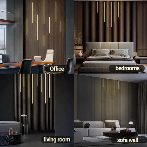 Black LED Recessed Lighting Kit With Dope 8 Piece 3000K Warm White Wall Panel Lights in office, bedroom, living room, sofa wall