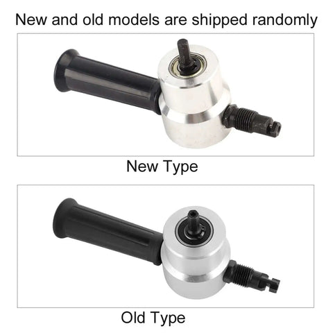 New and old versions of Metal Nibbler With Dual Cutter Heads And 360 Degree Rotating Head For Electric And Pneumatic Drills