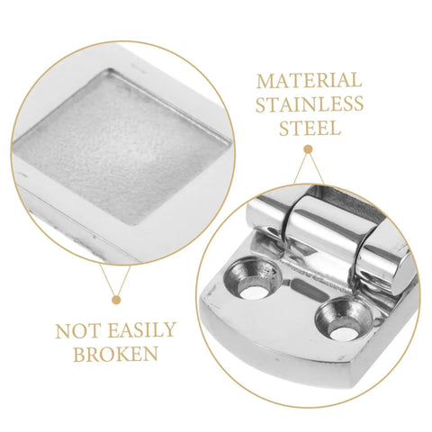 Heavy-duty marine trailer latch in stainless steel with rotating mechanism; close-up of latch plate and hinge.