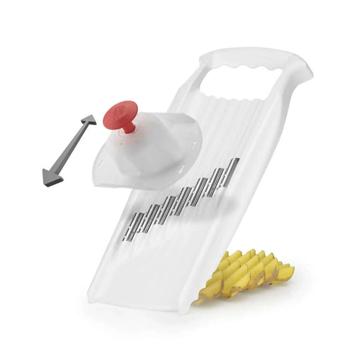 Premium XXL Wave Waffle Crinkle Cutter For Vegetables And Potatoes PowerLine White By Börner with stainless steel blades