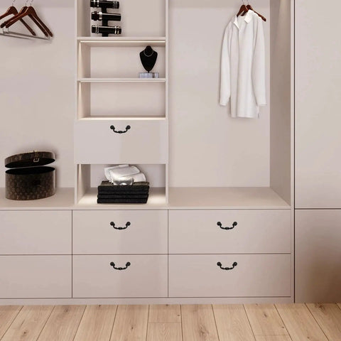 Closet with drawers featuring 4 Pack Dresser Drawer Pulls Handles For Cabinets And Cupboards Zinc Alloy Bronze Finish 6.3 Inch Length
