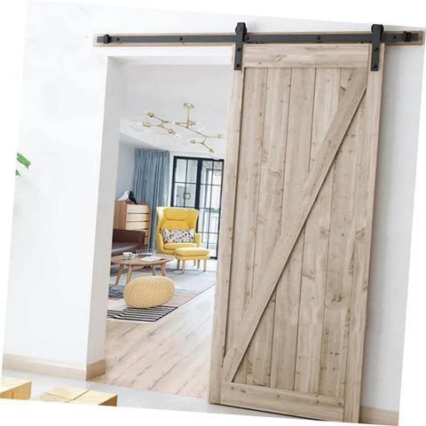 Heavy Duty Barn Door Nylon Roller Wheels Set Smooth Sliding Pulleys With Low Noise Durable Hanging Rail Hardware installed on wood door