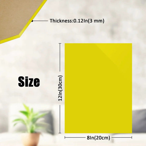 Yellow 8x12 Inch Acrylic Sheet For Laser Cutting 3mm Thick Hard Laser Acrylic Sheet For DIY Home Decor Signs And Photo Frames