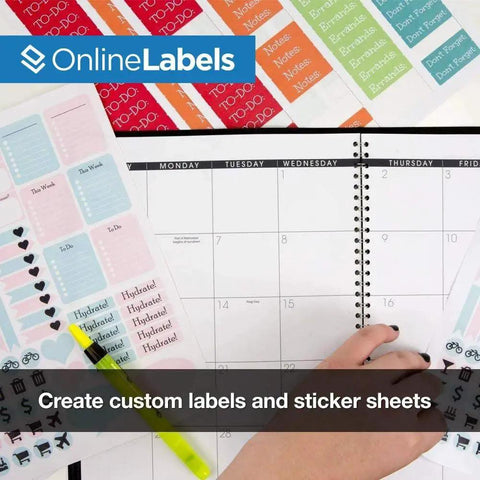 Woman using Printable White Matte Sticker Paper for Inkjet and Laser Printers, 10 Sheets 8.5 by 11 Full Sheet Label Paper, no slits